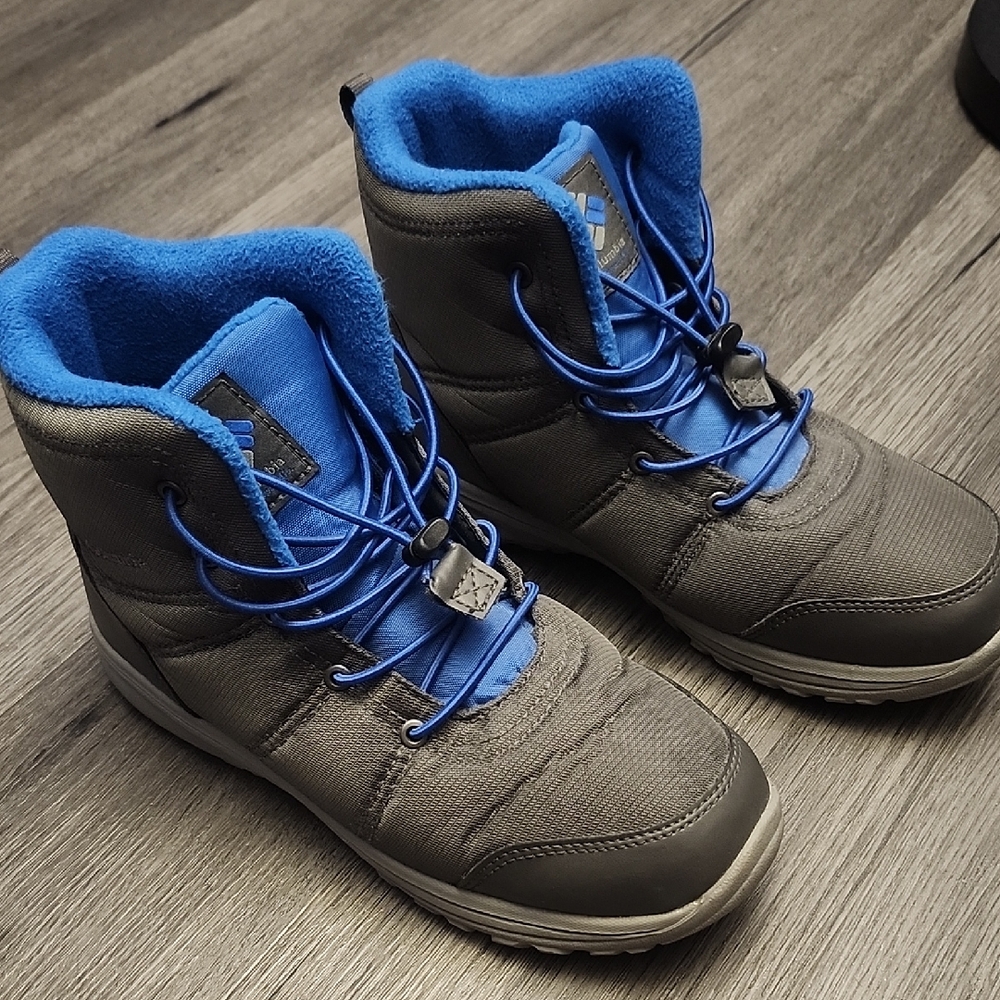 Columbia Kids' Gray and Blue Snow Boots